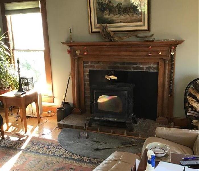 smoke damage in fire place