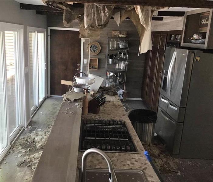 fallen through ceiling in kitchen 
